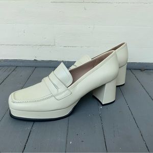 Jon Josef Belen Off White Leather Platform Penny Loafer